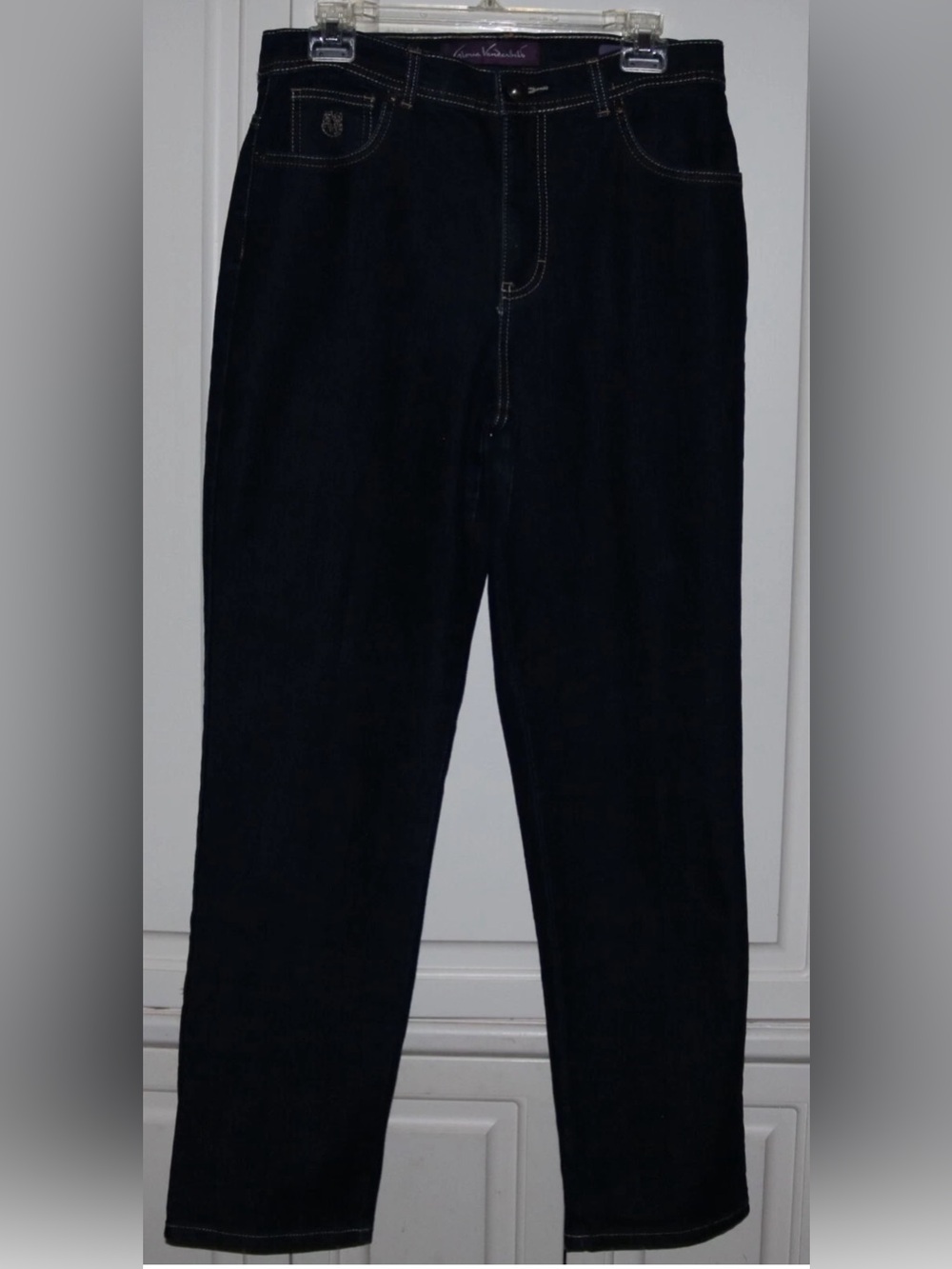 Women's Gloria Vanderbilt AMANDA Blue Jeans with Pocket Embellishments Size 10